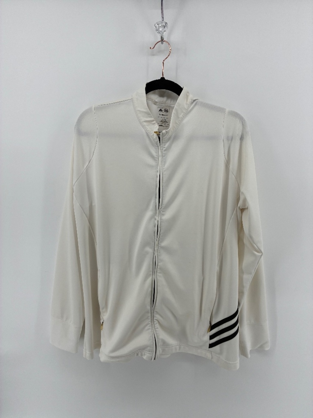 Adidas White Clima Lite Full Zip Mens Sweater Outdoor Gorpcore